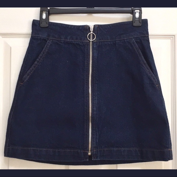 Topshop Moto Full Zip Denim Mini Skirt - Picture 13 of 16